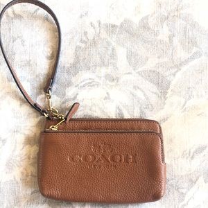 Coach double pocket leather wristlet